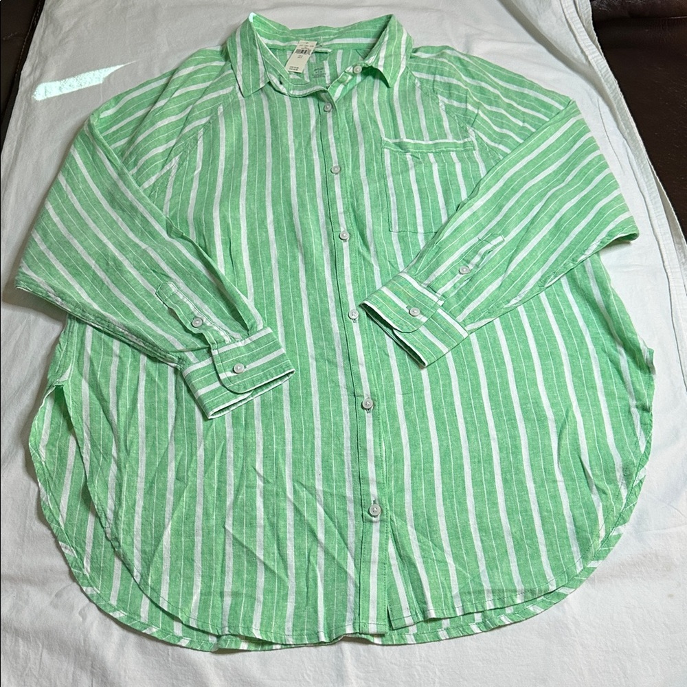 Aerie Pool To Party Linen Blend Coverup Shirt Size S - Picture 5 of 10